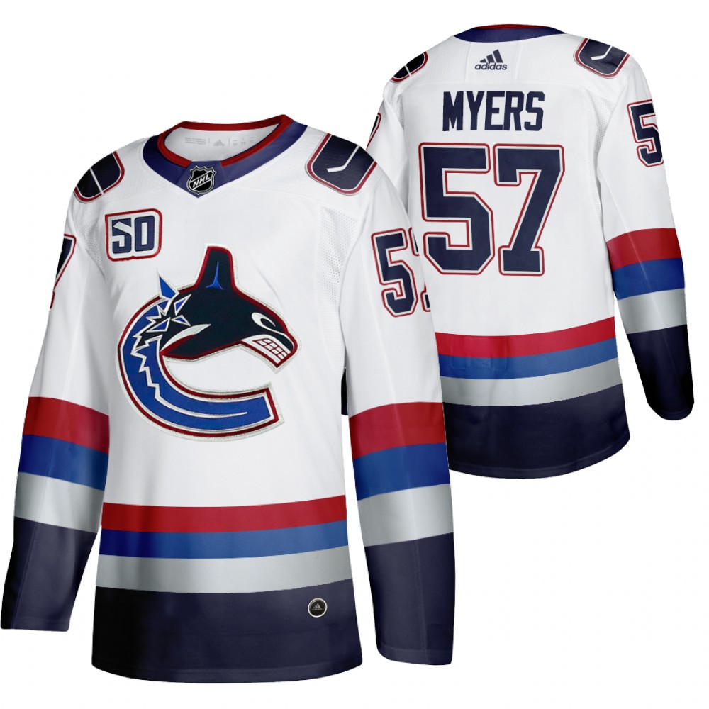 Vancouver Canucks Tyler Myers 50th Anniversary White Vintage Jersey