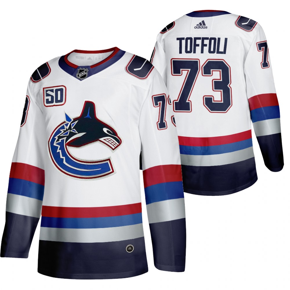 Vancouver Canucks Tyler Toffoli 50th Anniversary White Vintage Jersey