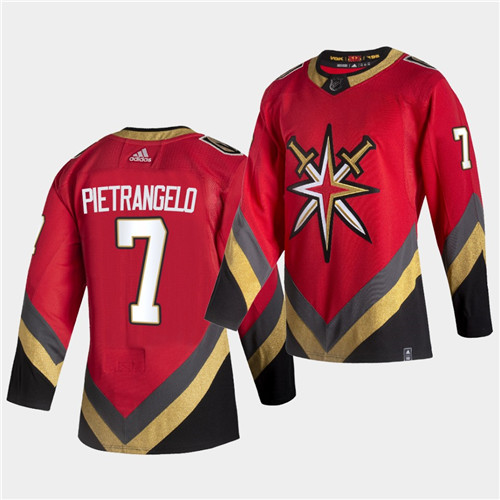 Vegas Golden Knights #7 Alex Pietrangelo 2021 Reverse Retro Red Jersey