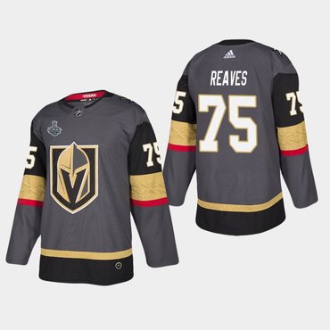 Vegas Golden Knights #75 Ryan Reaves Grey Home Stitched NHL 2018 Stanley Cup Jersey