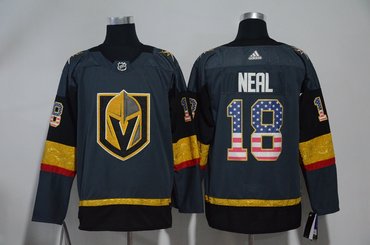 Vegas Golden Knights 18 James Neal Gray USA Flag Adidas Jersey