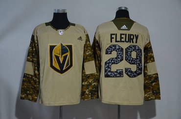Vegas Golden Knights 29 Marc-Andre Fleury Camo 2017 Veterans Day Adidas Jersey