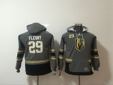 Vegas Golden Knights 29 Marc-Andre Fleury Gary Youth All Stitched Hooded Sweatshirt