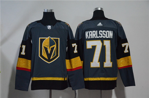 Vegas Golden Knights 71 William Karlsson Gray With Special Glittery Logo Adidas Jersey