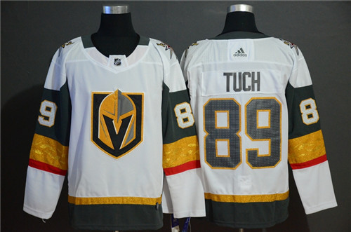 Vegas Golden Knights 89 Alex Tuch White With Special Glittery Logo Adidas Jersey