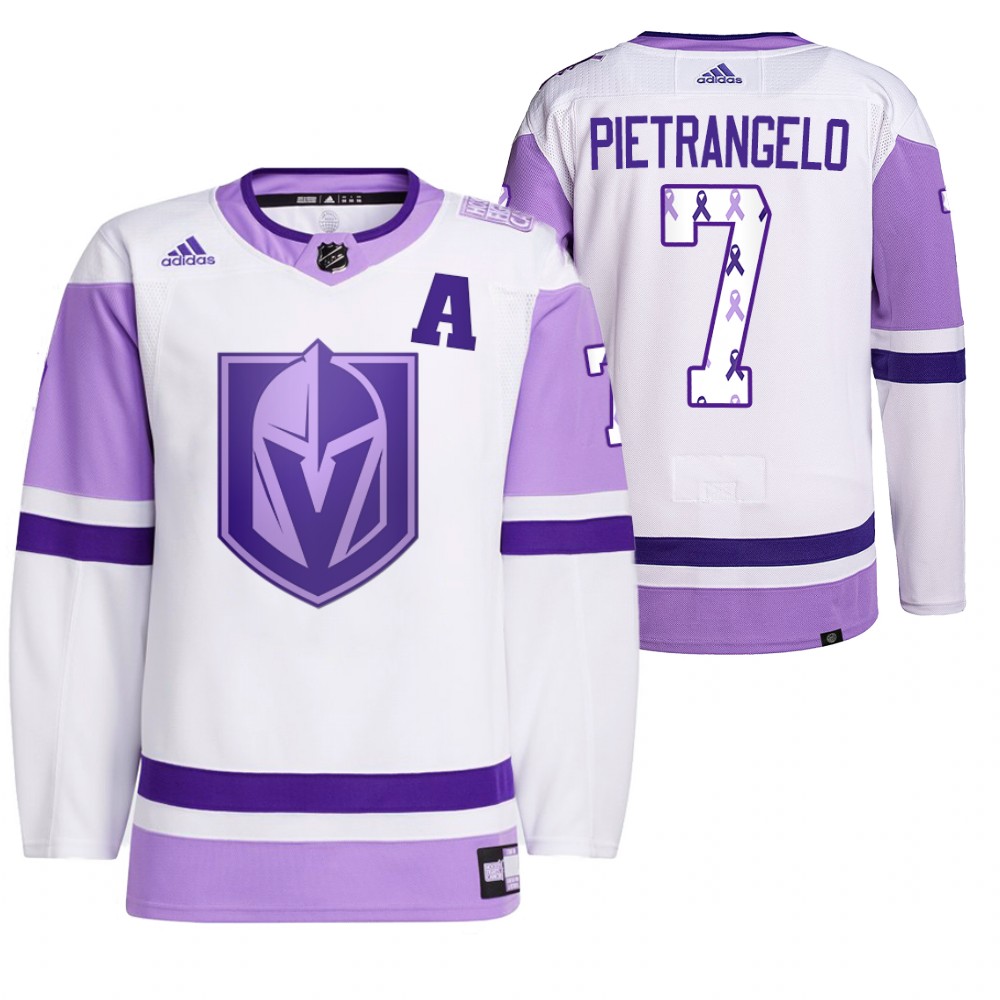 Vegas Golden Knights Alex Pietrangelo 2021 HockeyFightsCancer White Primegreen Jersey