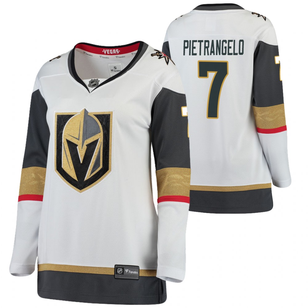 Vegas Golden Knights Alex Pietrangelo Women White 2020-21 Away Jersey