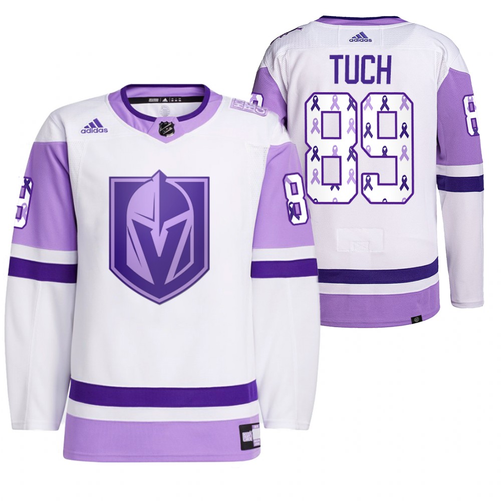 Vegas Golden Knights Alex Tuch 2021 HockeyFightsCancer White Primegreen Jersey