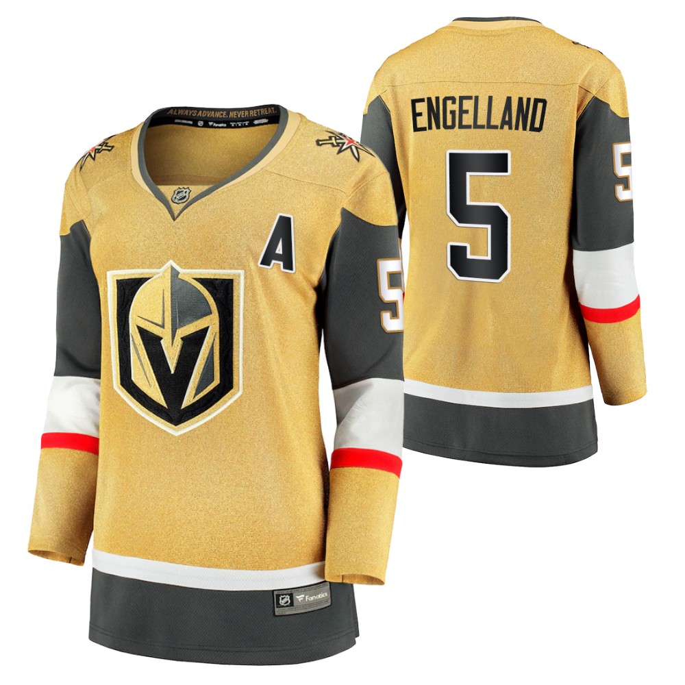 Vegas Golden Knights Deryk Engelland Women Gold 2020-21 Alternate Jersey
