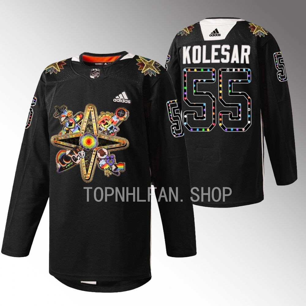 Vegas Golden Knights Keegan Kolesar 2023 Pride Knight Black Warmups Jersey