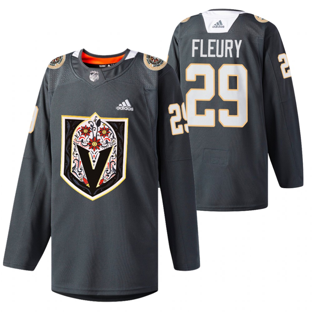 Vegas Golden Knights Marc-Andre Fleury Gray 2021 Latino Heritage Night Special Jersey