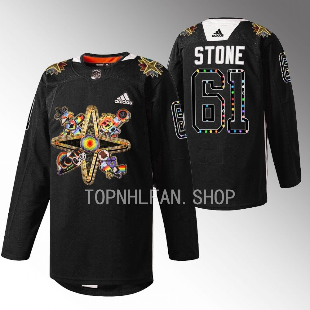 Vegas Golden Knights Mark Stone 2023 Pride Knight Black Warmups Jersey