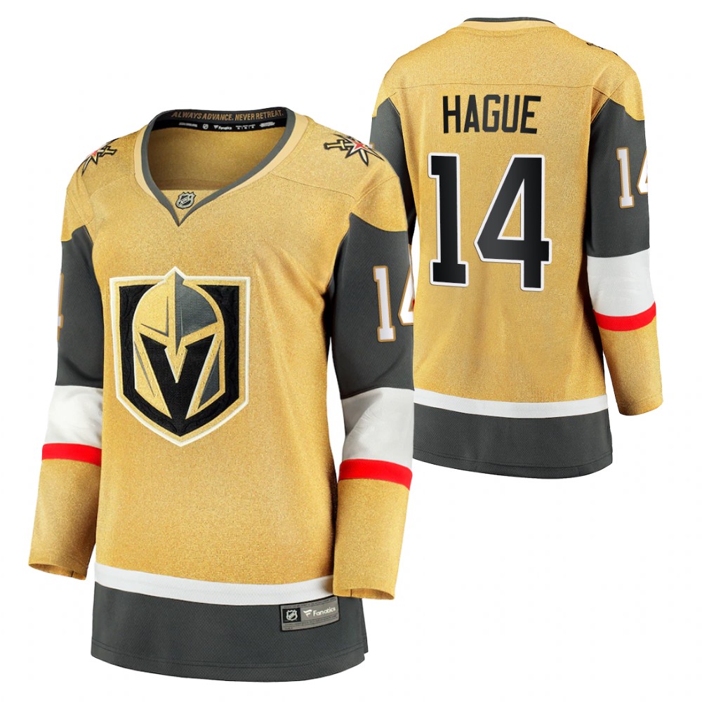 Vegas Golden Knights Nicolas Hague Women Gold 2020-21 Alternate Jersey