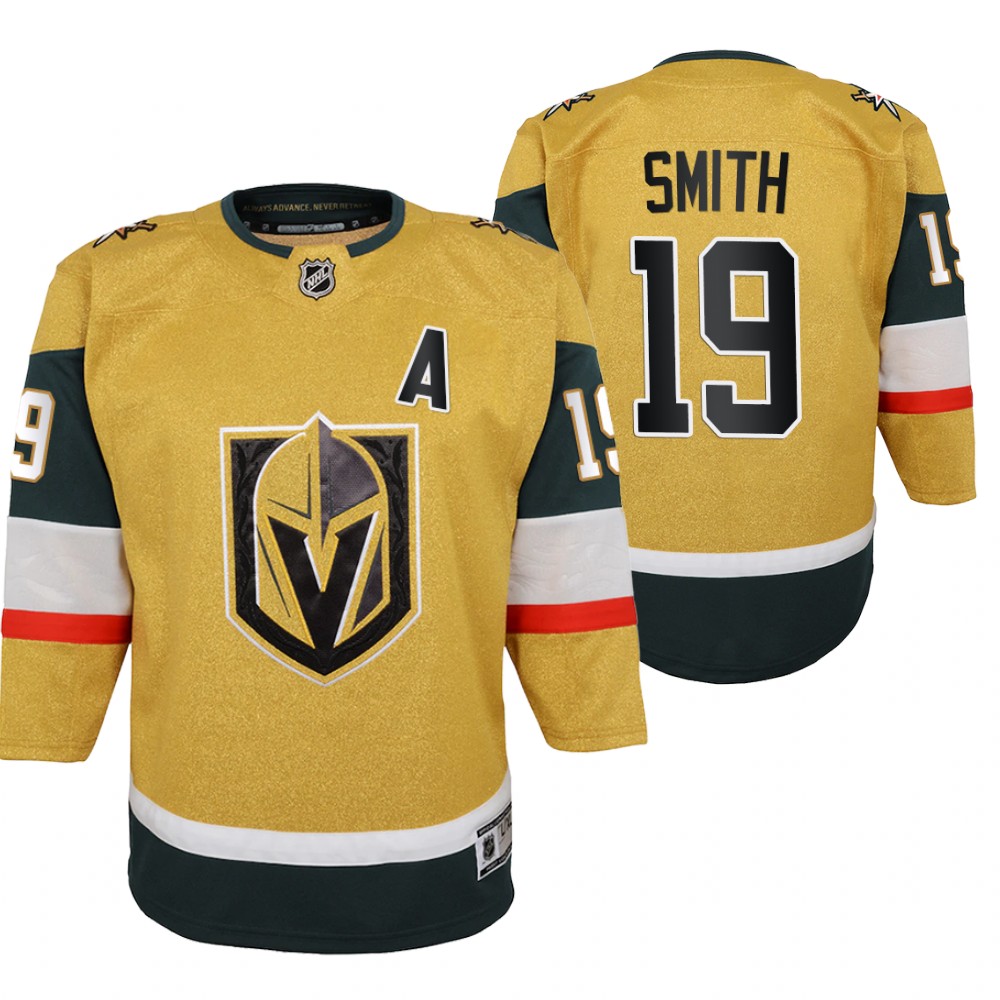 Vegas Golden Knights Reilly Smith Youth Gold 2020-21 Alternate Jersey