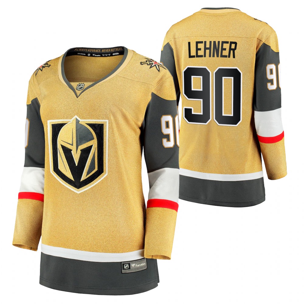 Vegas Golden Knights Robin Lehner Women Gold 2020-21 Alternate Jersey