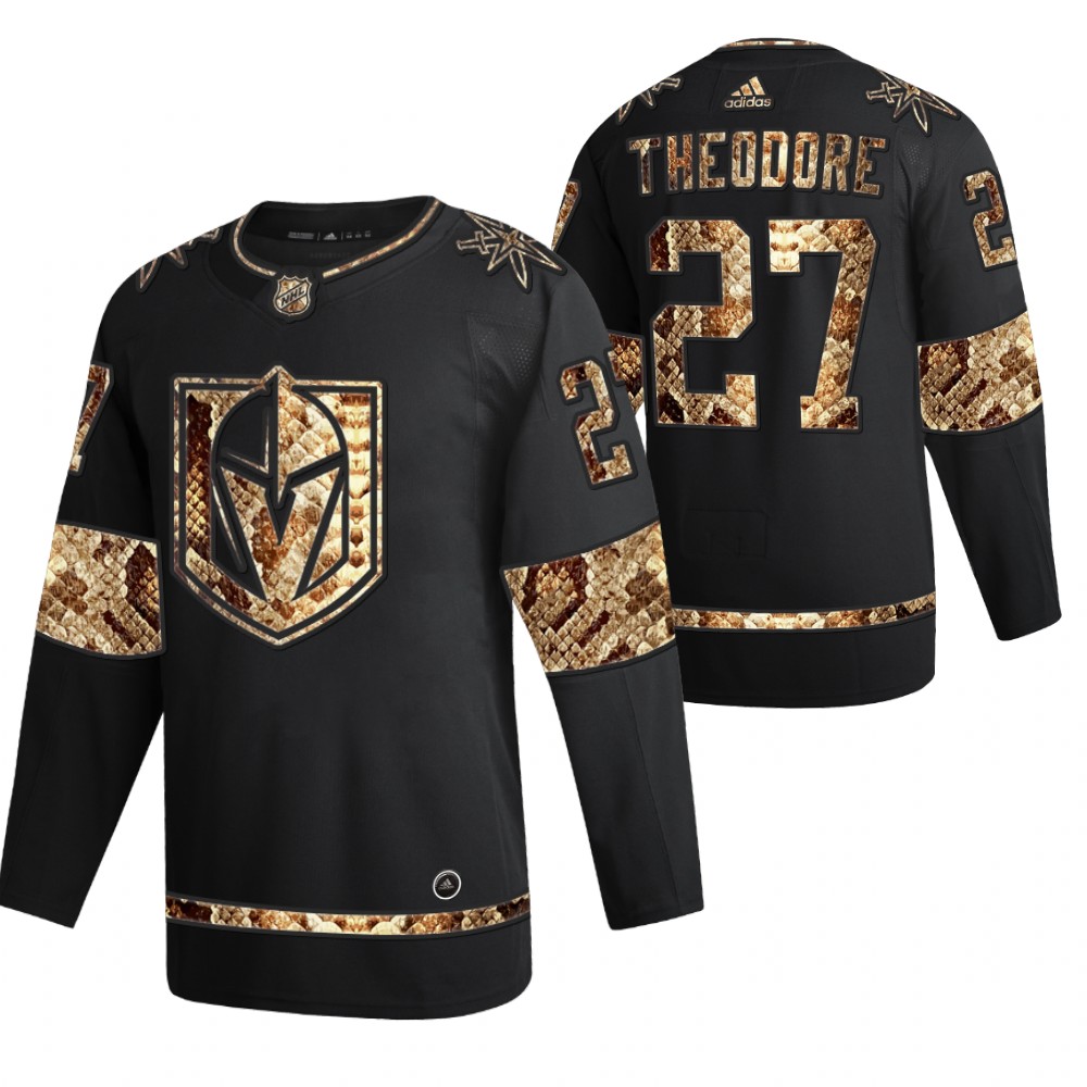 Vegas Golden Knights Shea Theodore Black Python Skin 2021 Exclusive Edition Jersey