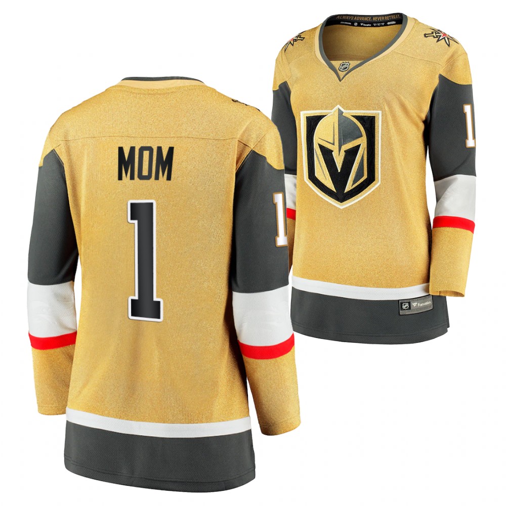 Vegas Golden Knights Women Gold NO.1 Mom Jersey