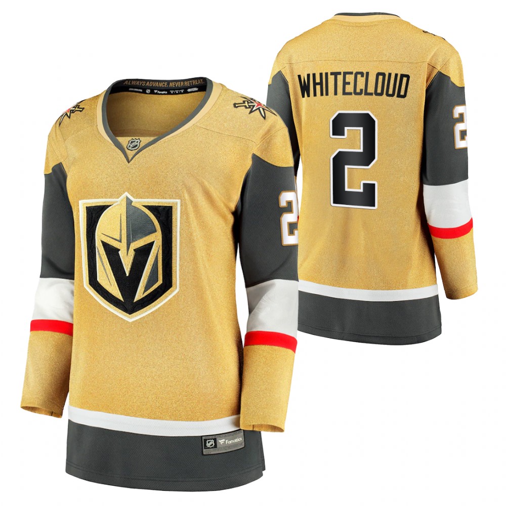 Vegas Golden Knights Zach Whitecloud Women Gold 2020-21 Alternate Jersey