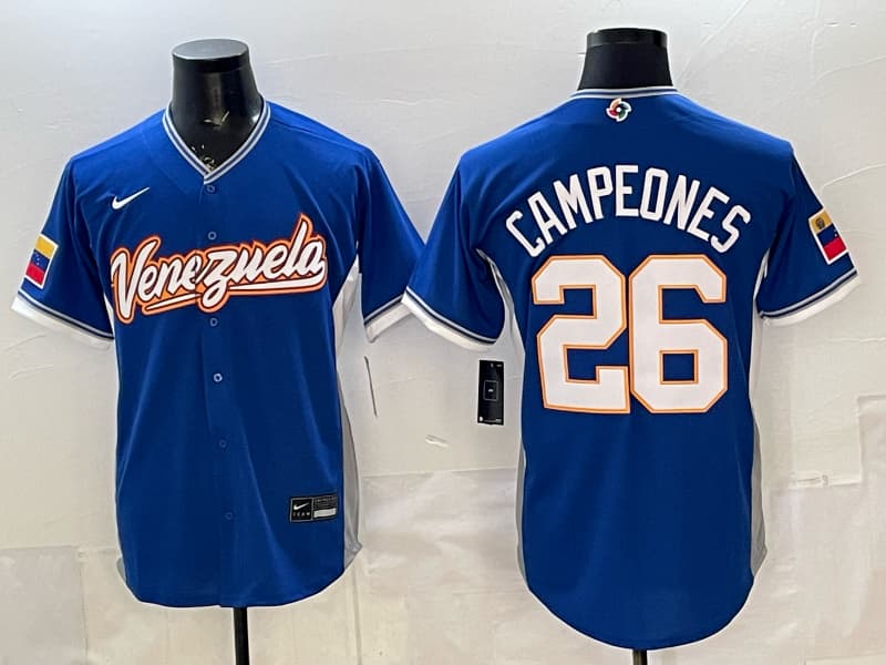 Venezuela Baseball Nike 2026  Baseball Jersey  CAMPEONES 26