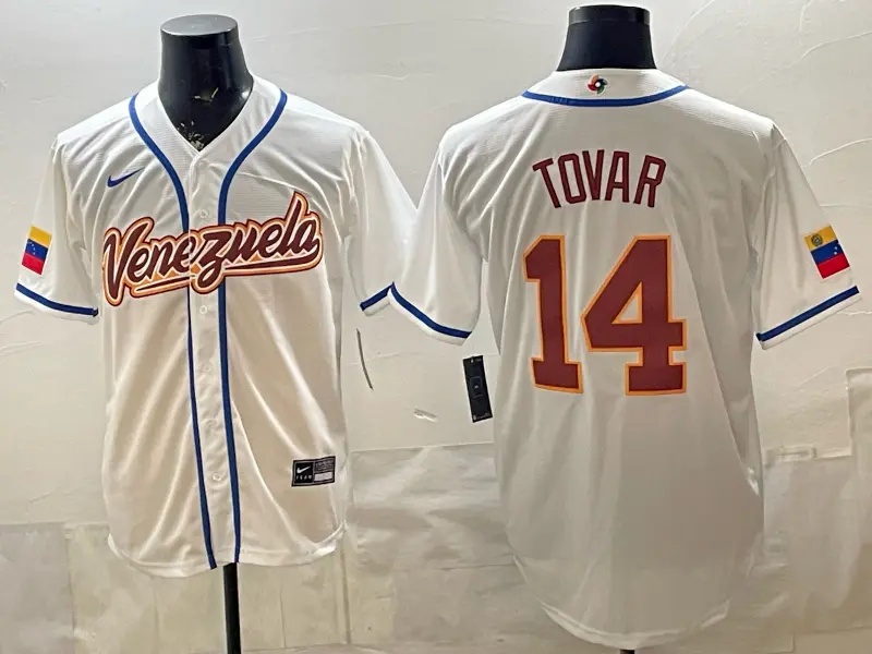 Venezuela Baseball Nike 2026 World Baseball Classic Road Stadium Jersey  14 TOVAR