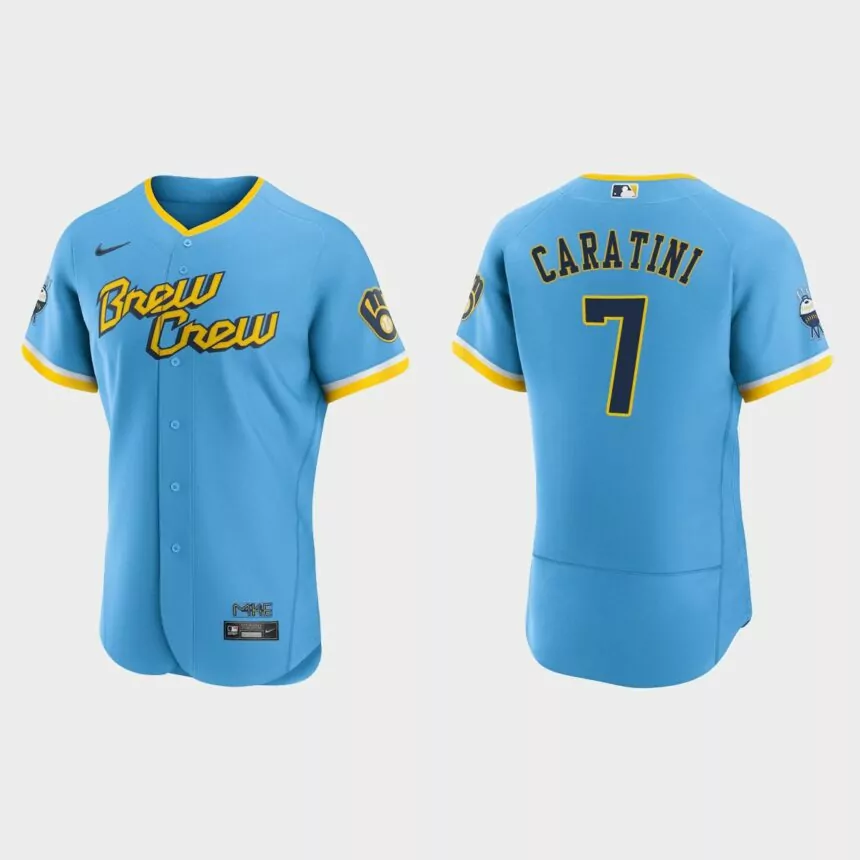 Victor Caratini Milwaukee Brewers 2022 City Connect Authentic Jersey – Powder Blue
