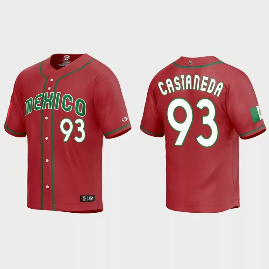Victor Castaneda Mexico Baseball 2023 World Baseball Classic Replica Jersey – Red