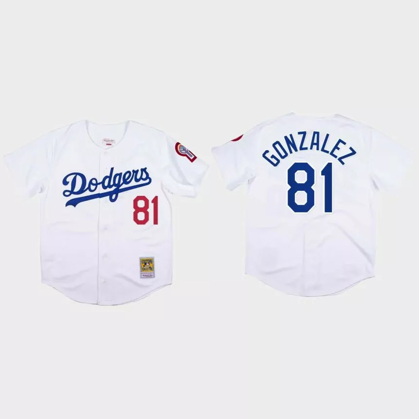 Victor Gonzalez #81 Los Angeles Dodgers Mitchell & Ness 1981 Authentic Jersey – White