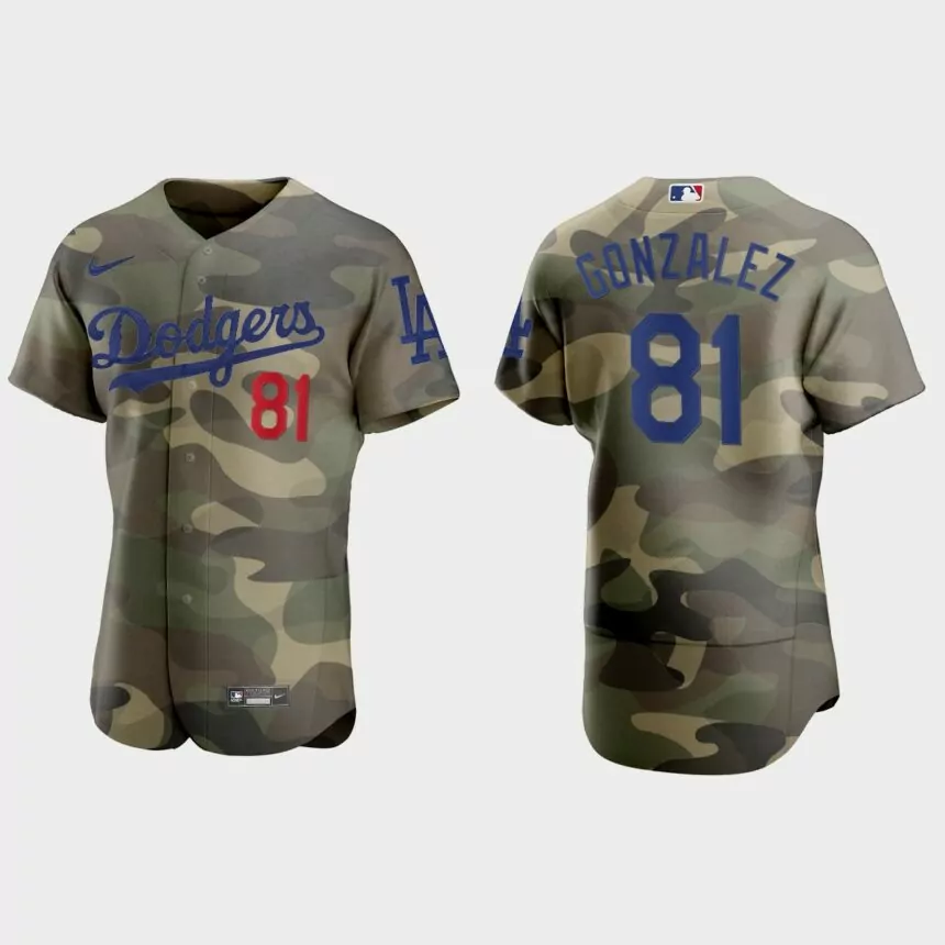 Victor Gonzalez Los Angeles Dodgers 2021 National Armed Forces Day Authentic Jersey – Camo