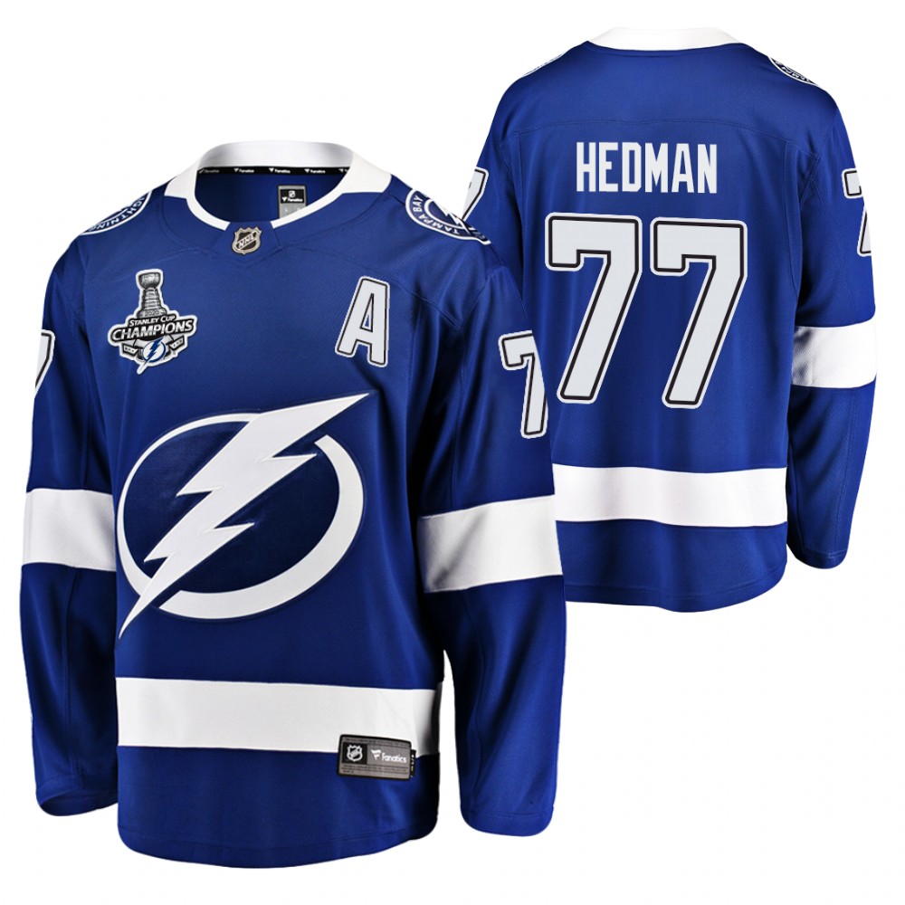 Victor Hedman Lightning 2020 Stanley Cup Champions Blue Home Jersey