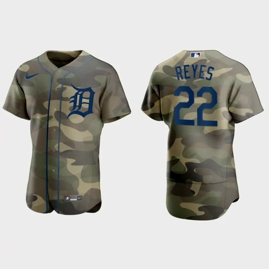 Victor Reyes Detroit Tigers 2021 National Armed Forces Day Authentic Jersey – Camo