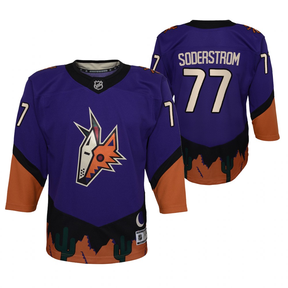 Victor Soderstrom Arizona Coyotes 2021 Reverse Retro Purple Youth Jersey Special Edition