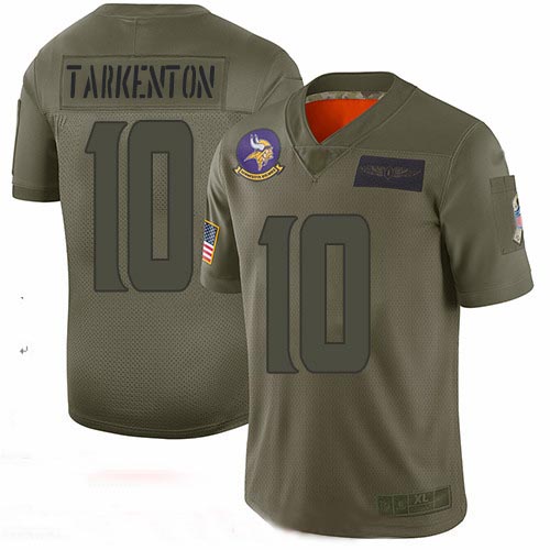 Vikings #10 Fran Tarkenton Camo Men's Stitched Football Limited 2019 Salute To Service Jersey