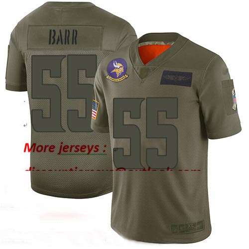 Vikings #55 Anthony Barr Camo Youth Stitched Football Limited 2019 Salute to Service Jersey