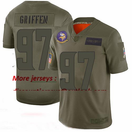 Vikings #97 Everson Griffen Camo Youth Stitched Football Limited 2019 Salute to Service Jersey
