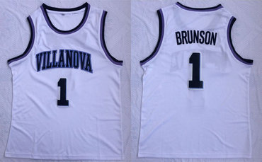Villanova Wildcats 1 Jalen Brunson White College Basketball Jersey