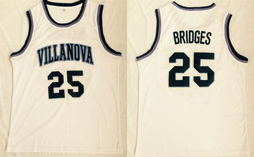 Villanova Wildcats 25 Mikal Bridges White College Basketball Jersey
