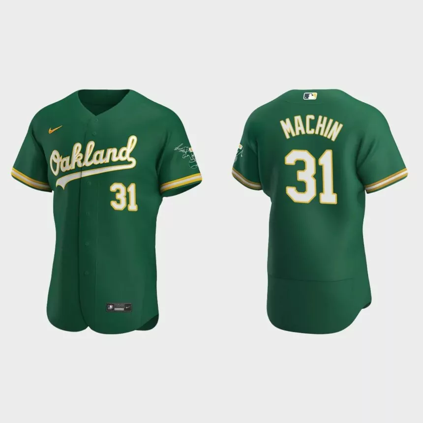 Vimael Machin Oakland Athletics Authentic Alternate Jersey – Kelly Green