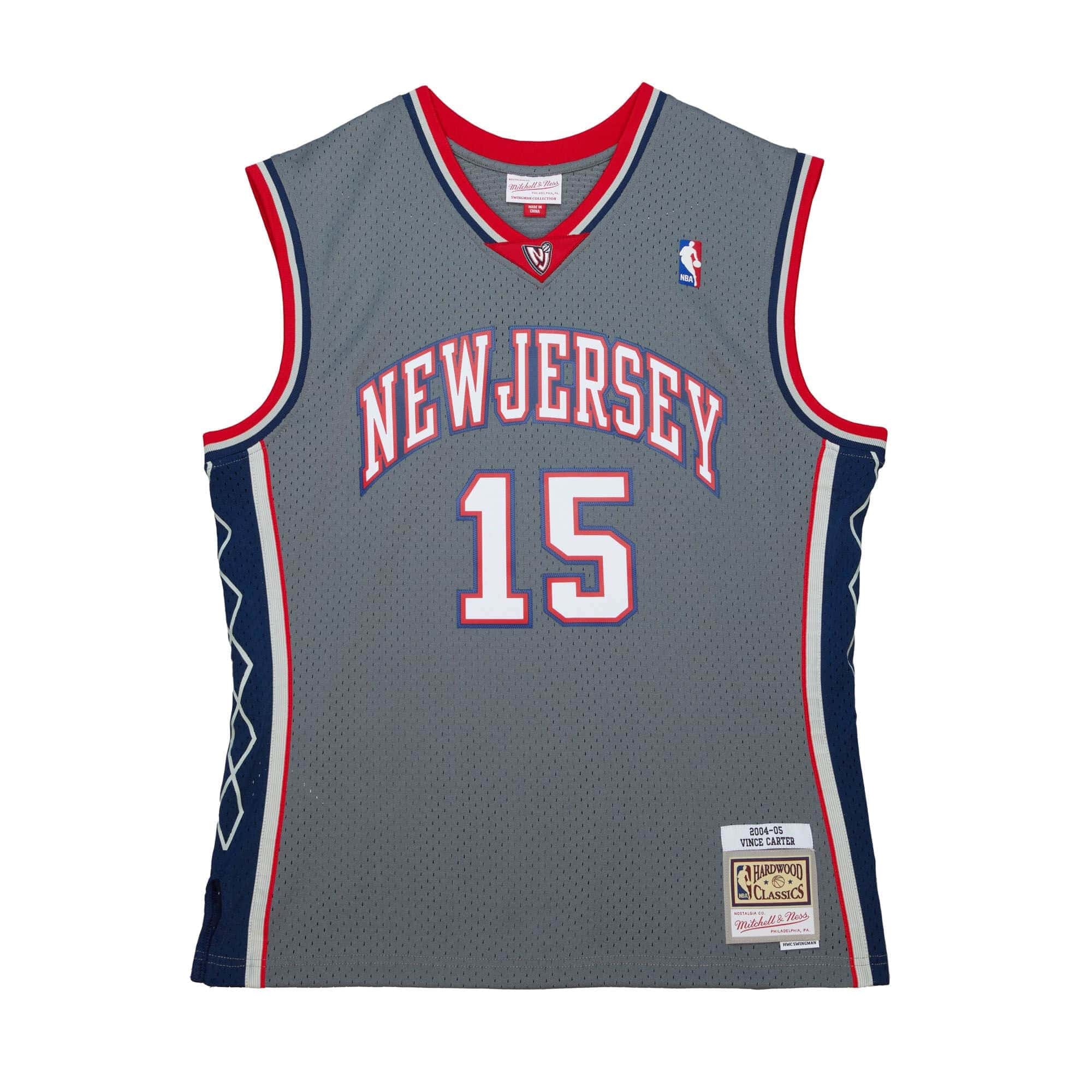 Vince Carter #15 New Jersey Nets 2004-05 Mitchell & Ness Alternate Swingman NBA Jersey Grey stitched