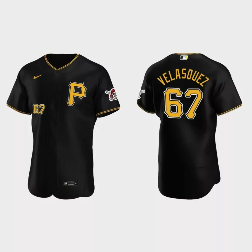 Vince Velasquez Pittsburgh Pirates Authentic Alternate Jersey – Black