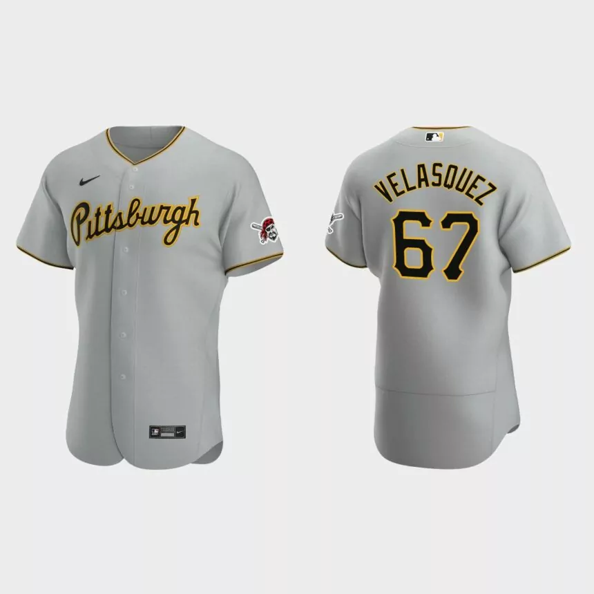 Vince Velasquez Pittsburgh Pirates Authentic Road Jersey – Gray