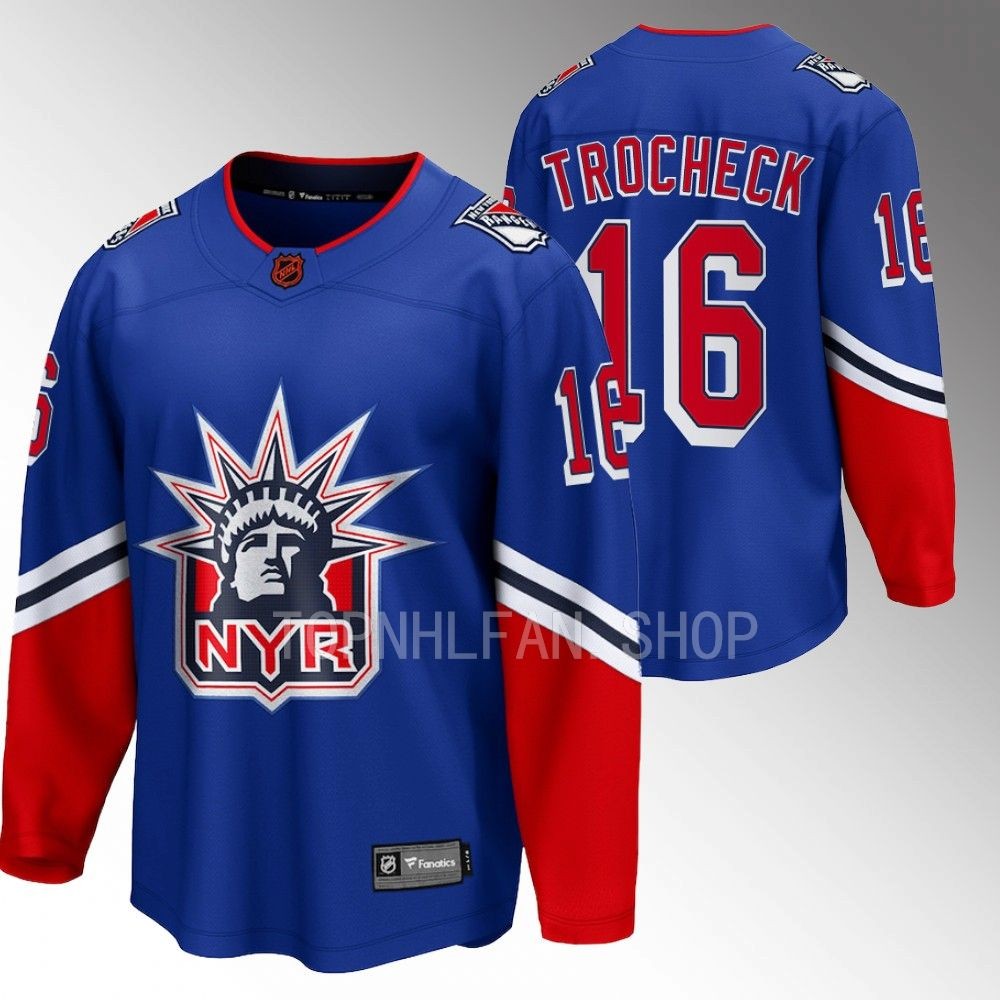 Vincent Trocheck New York Rangers Special Edition 2.0 Blue Men Jersey Breakaway