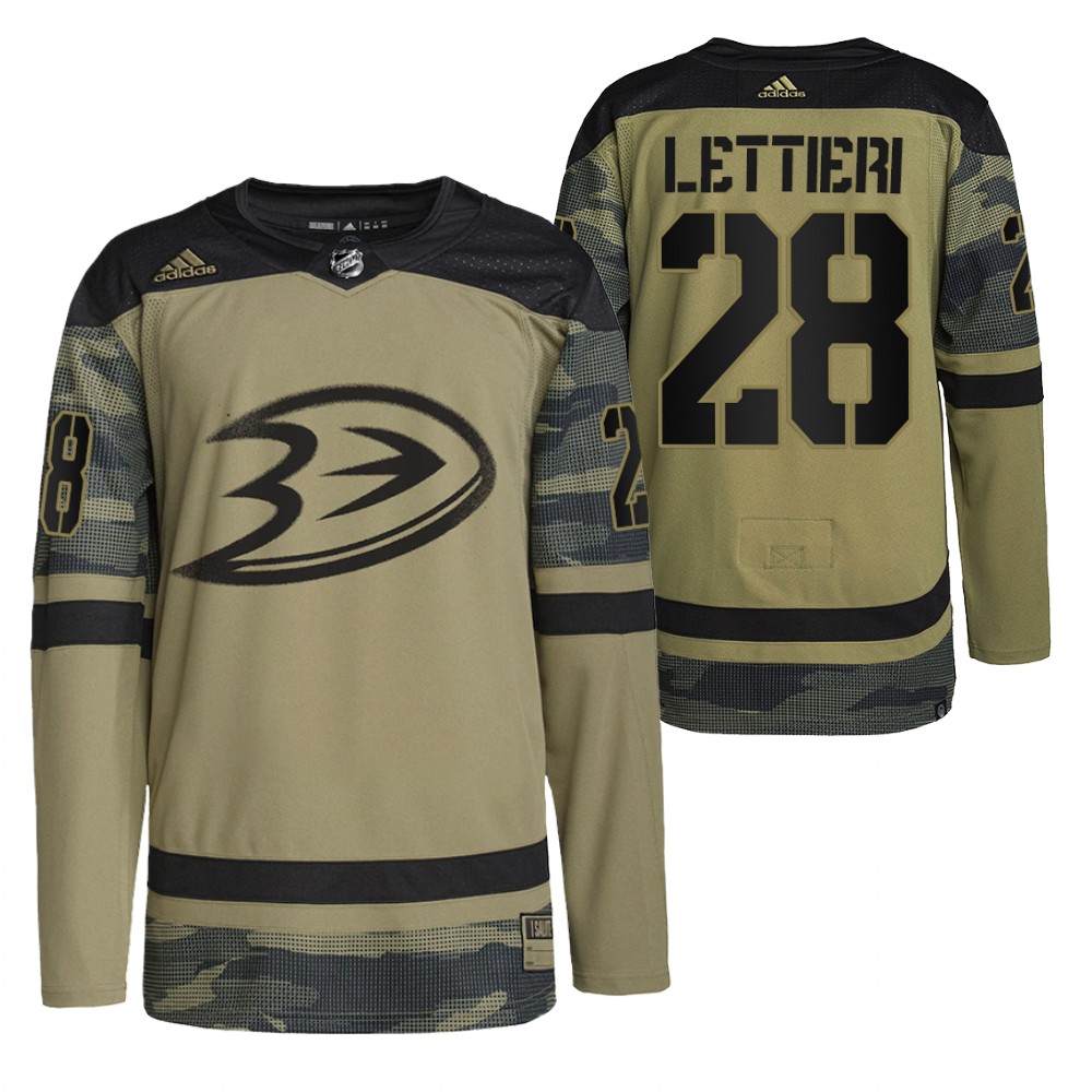 Vinni Lettieri Ducks Military Appreciation Jersey Camo Authentic Practice