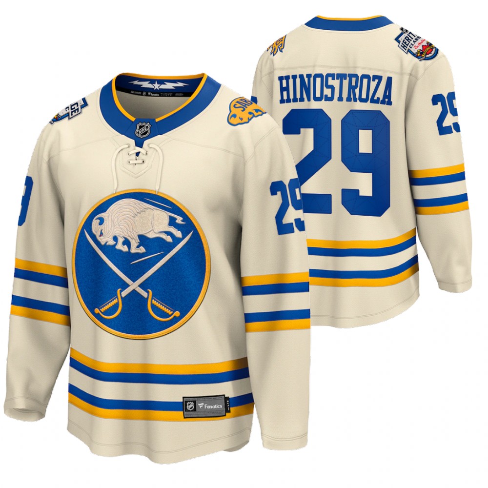 Vinnie Hinostroza Buffalo Sabres 2022 Heritage Classic Cream Jersey