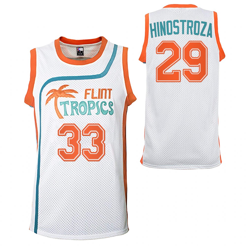 Vinnie Hinostroza Sabres Flint Tropics Basketball Jersey White Semi-Pro