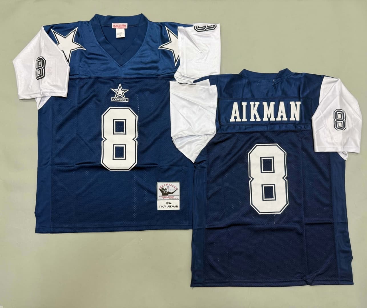 Vintage   Starter Dallas Cowboys Troy  Aikman  #8 Blue Jersey