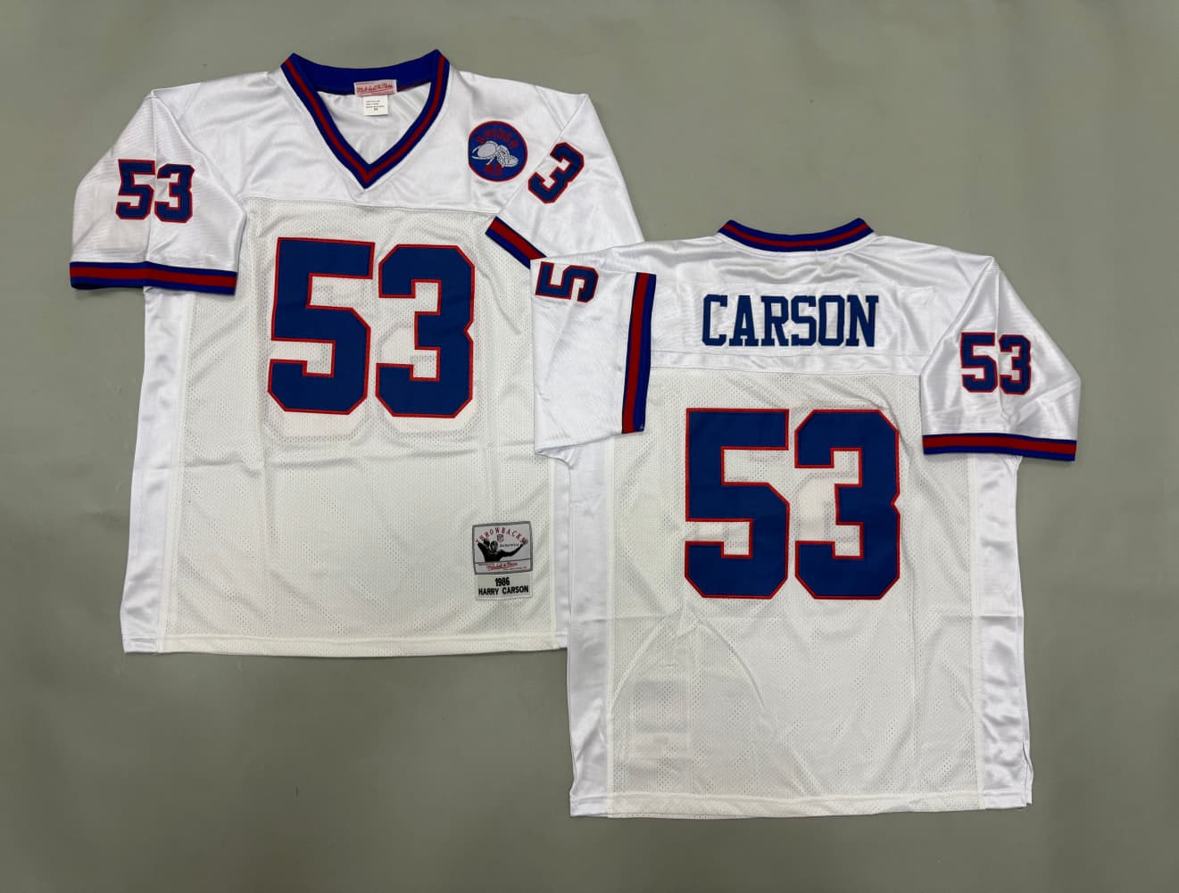 Vintage  Harry Carson #53 Giants Throwback Stitched Jersey