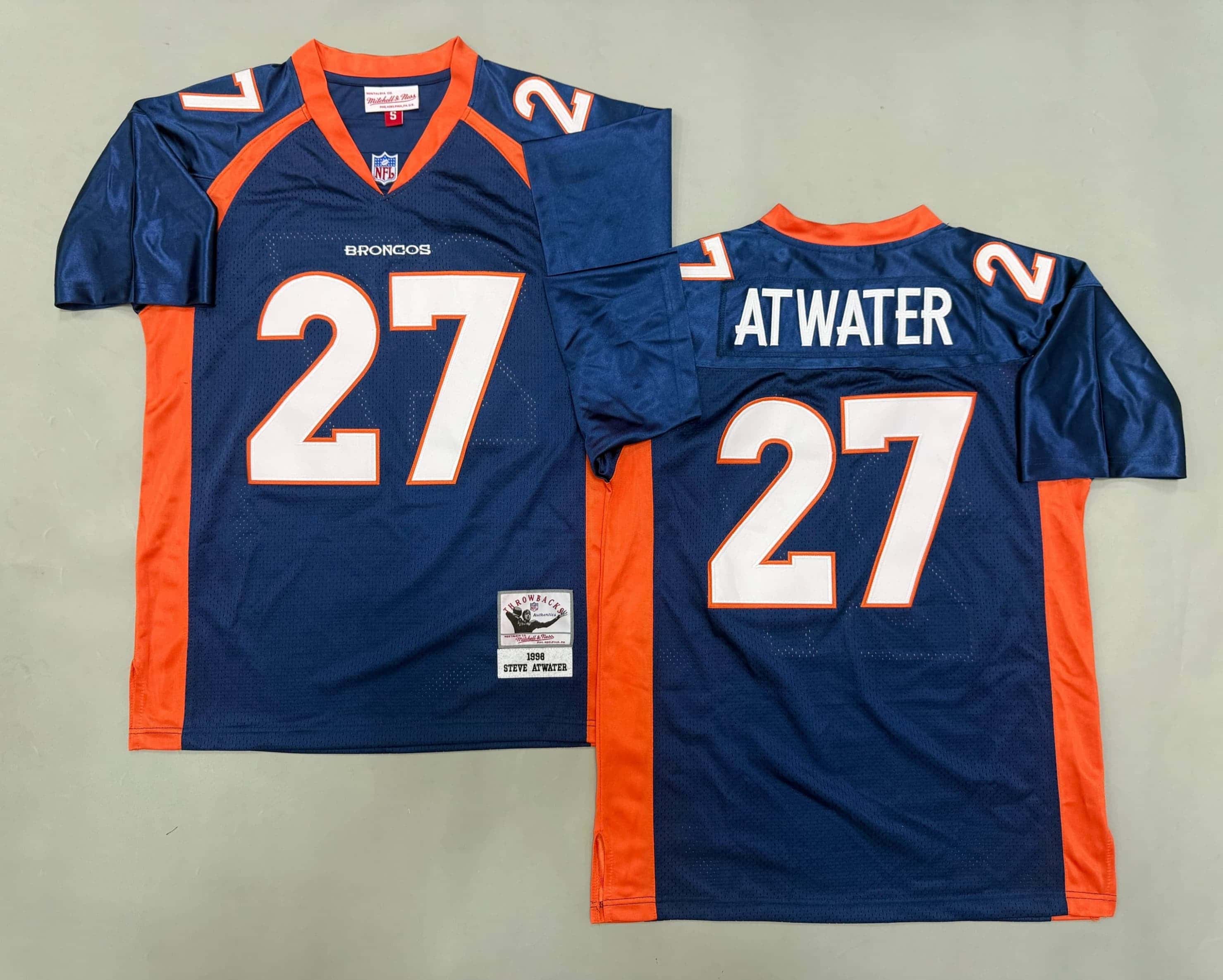 Vintage  Mitchell & Ness NFL Denver Broncos Steve  Atwater 27 Football Jersey
