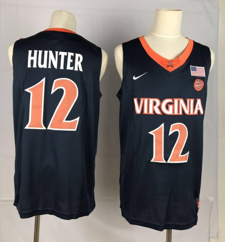 Virginia Cavaliers 12 DeAndre Hunter Navy College Basketball Jersey