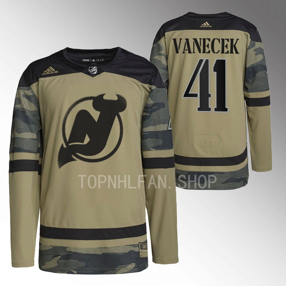 Vitek Vanecek Devils Military Appreciation Jersey Camo Authentic Practice
