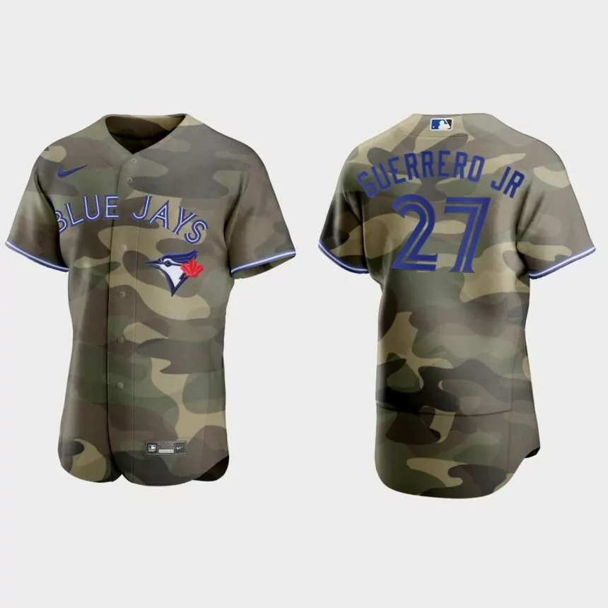 Vladimir Guerrero Jr. Toronto Blue Jays 2021 National Armed Forces Day Authentic Jersey – Camo